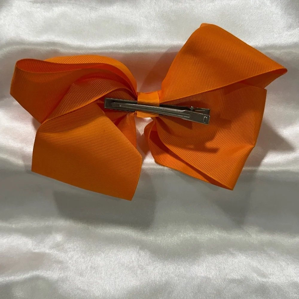 Large Orange Grosgrain Bow Hair- bundle & save on shipping